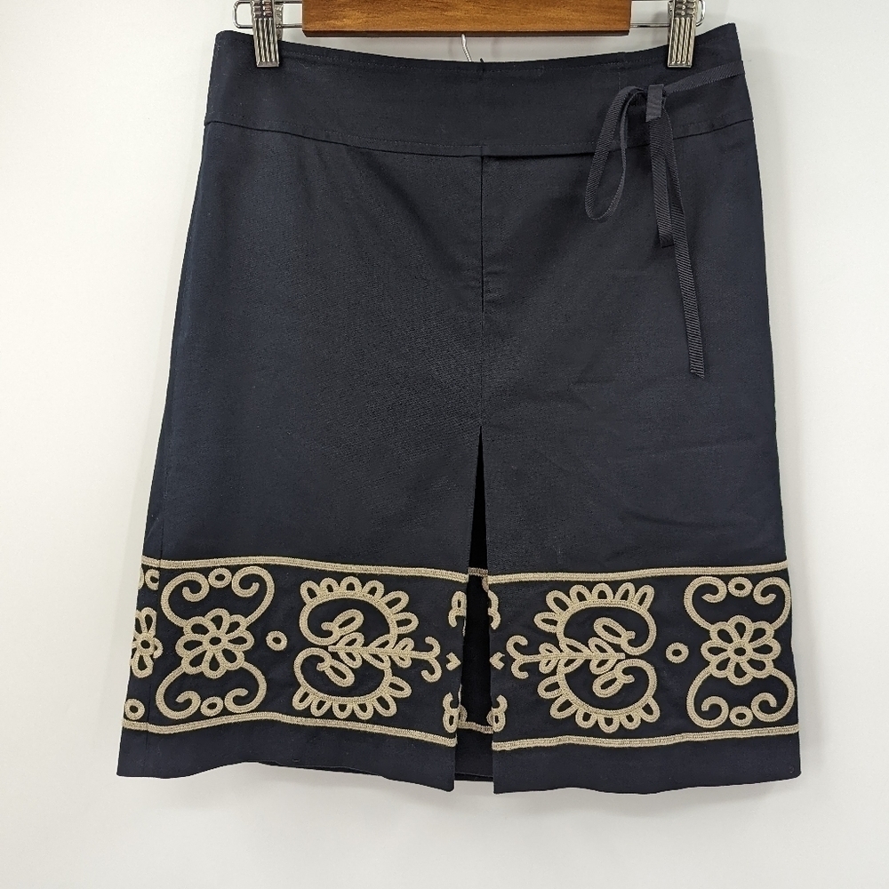 LOFT Aline Embroidered Skirt